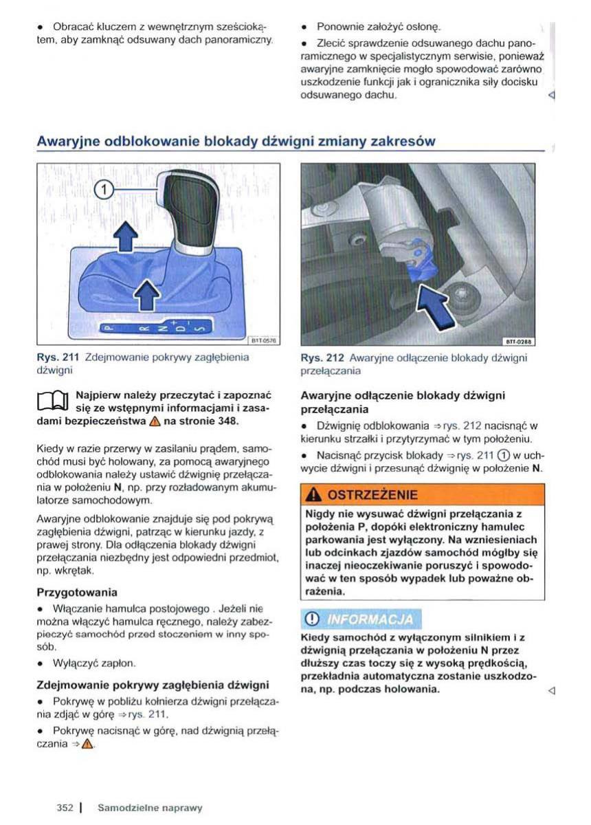 VW Sharan II 2 instrukcja obslugi / page 354