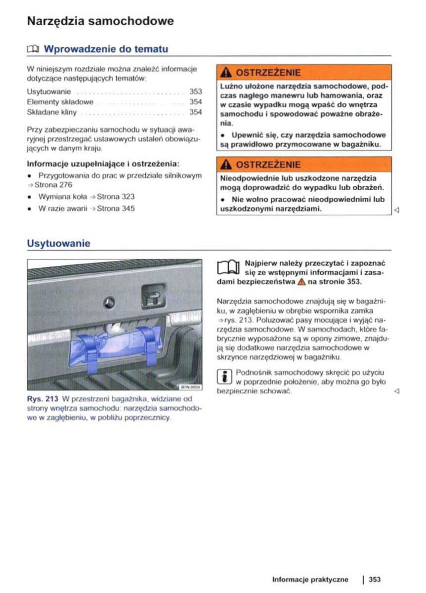 VW Sharan II 2 instrukcja obslugi / page 355