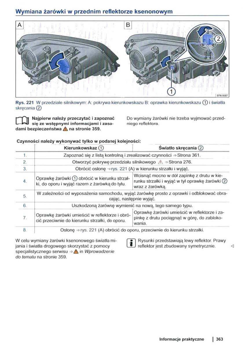 VW Sharan II 2 instrukcja obslugi / page 365