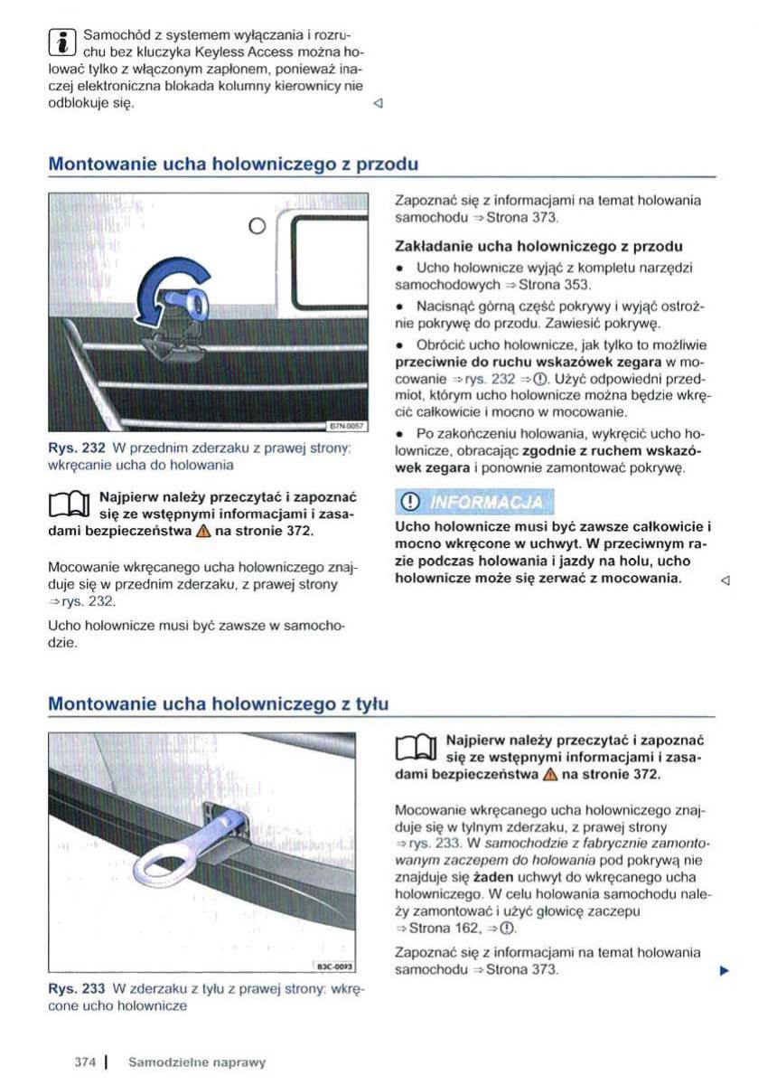 VW Sharan II 2 instrukcja obslugi / page 376