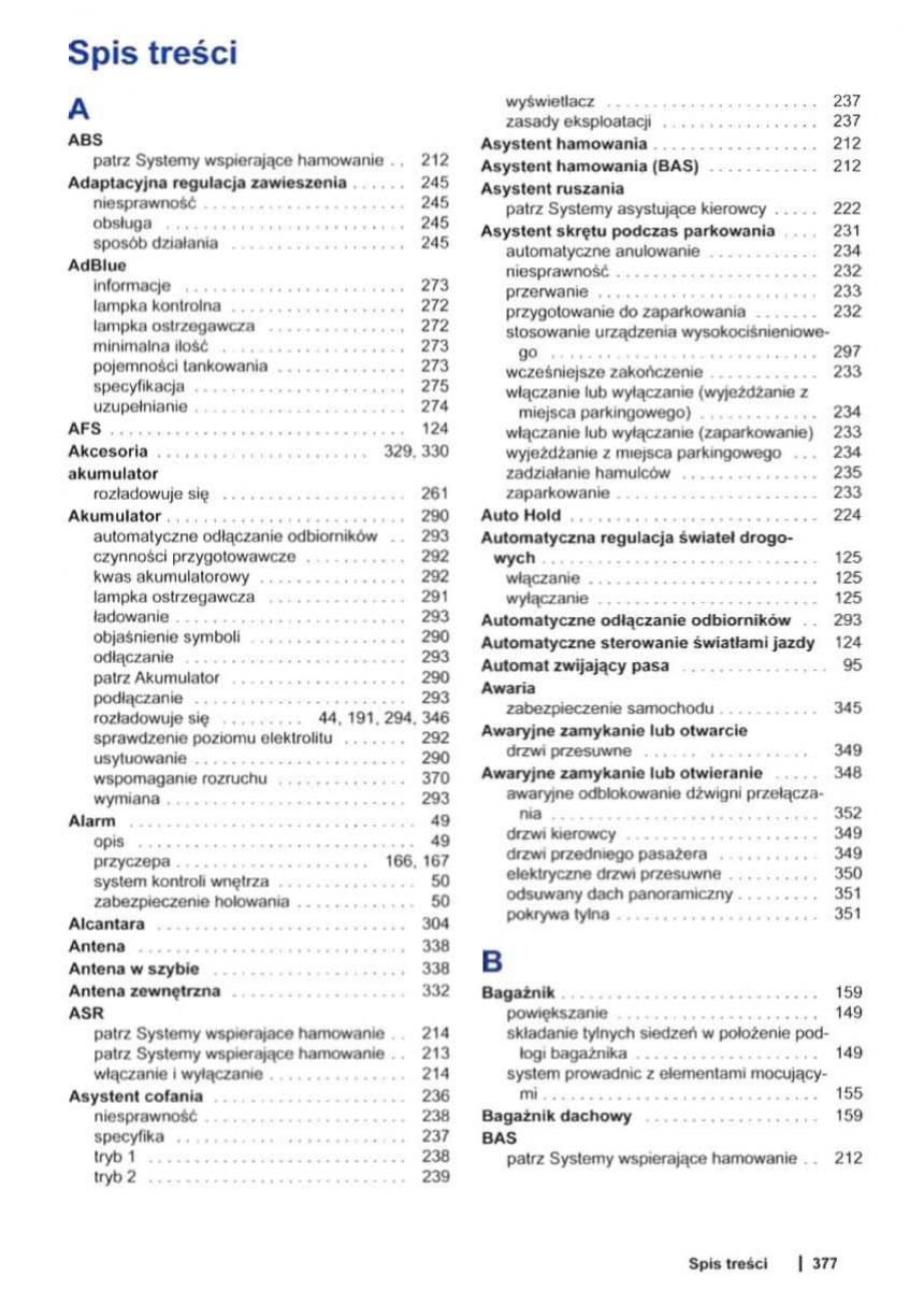 VW Sharan II 2 instrukcja obslugi / page 379