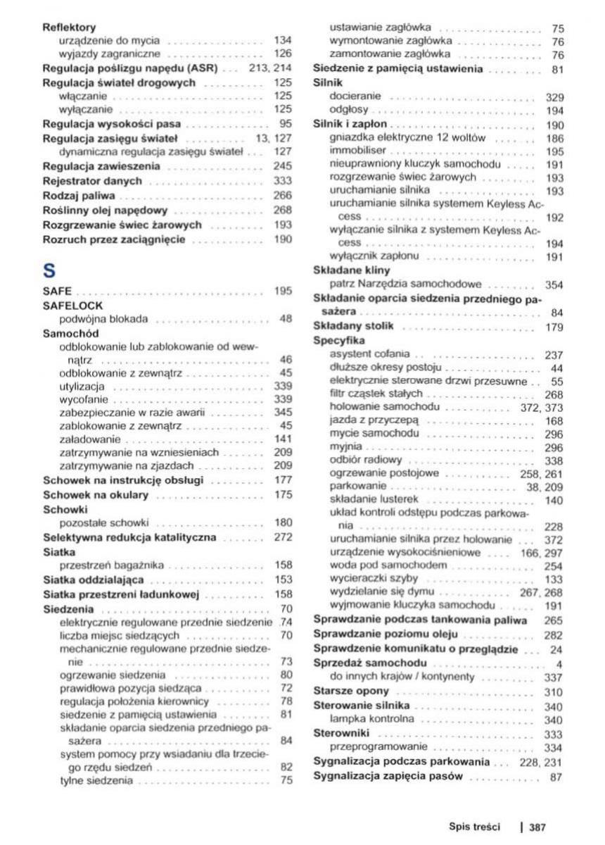 VW Sharan II 2 instrukcja obslugi / page 389