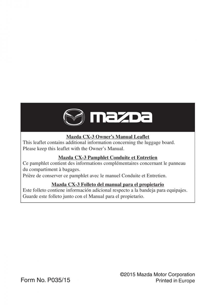 Mazda CX 3 owners manual / page 657