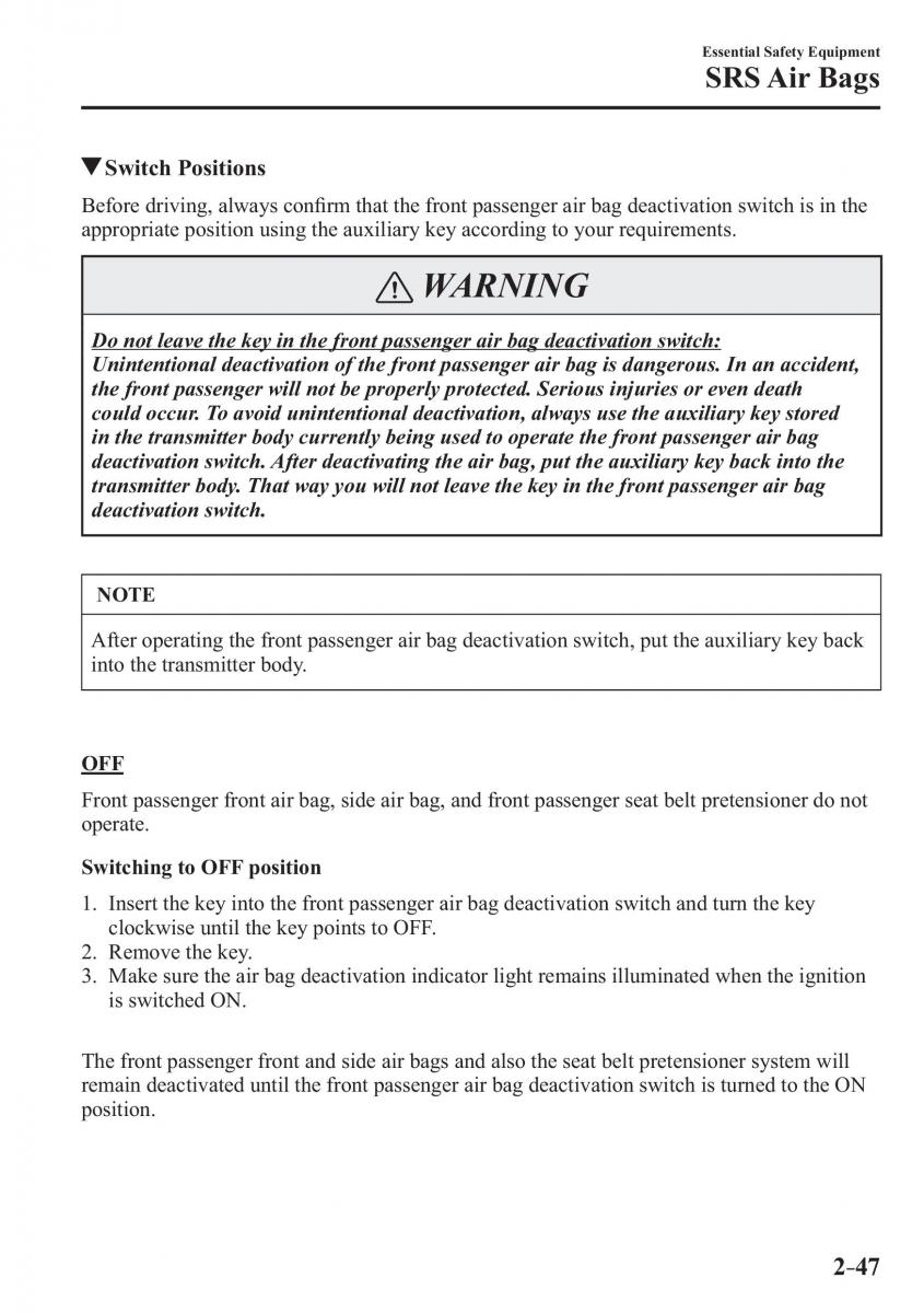 Mazda CX 3 owners manual / page 67