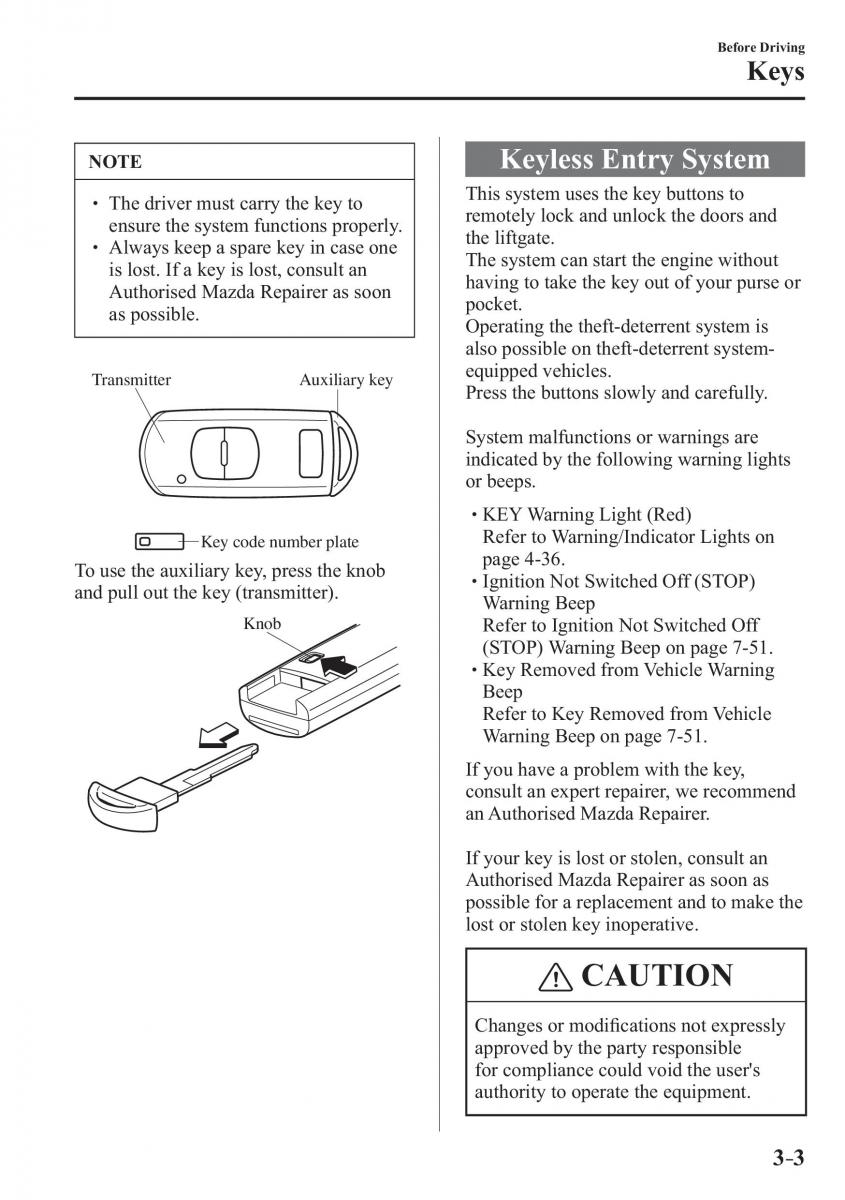 Mazda CX 3 owners manual / page 81