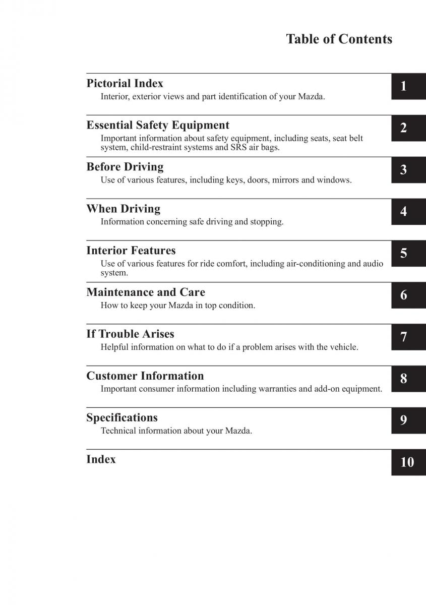 Mazda CX 3 owners manual / page 9