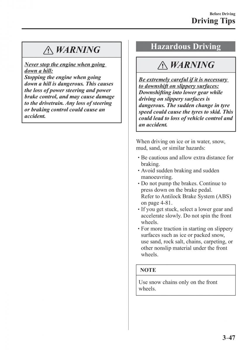 Mazda CX 3 owners manual / page 125