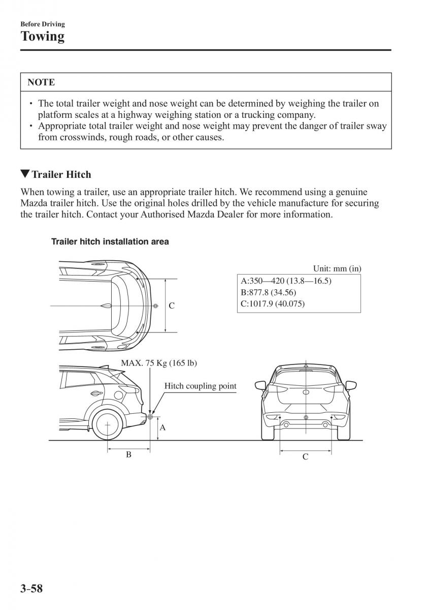 Mazda CX 3 owners manual / page 136