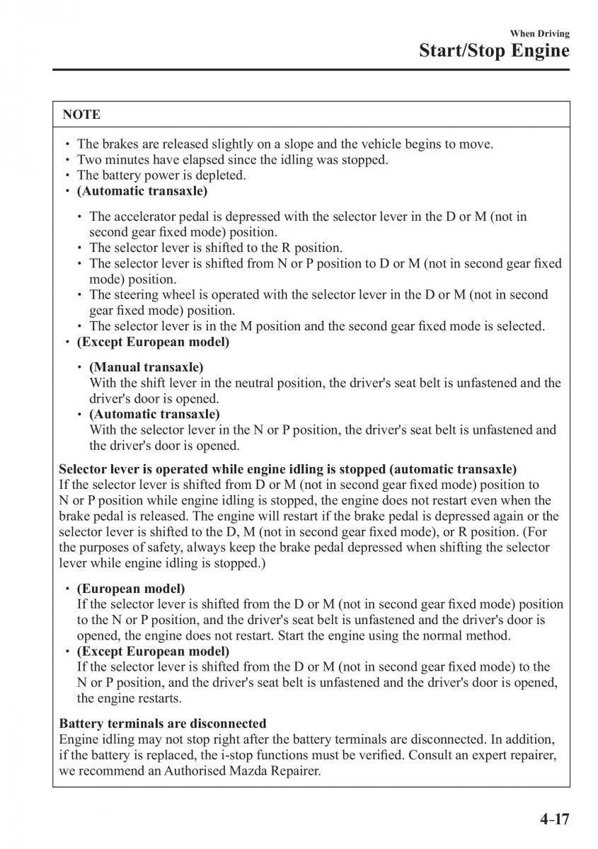 Mazda CX 3 owners manual / page 157