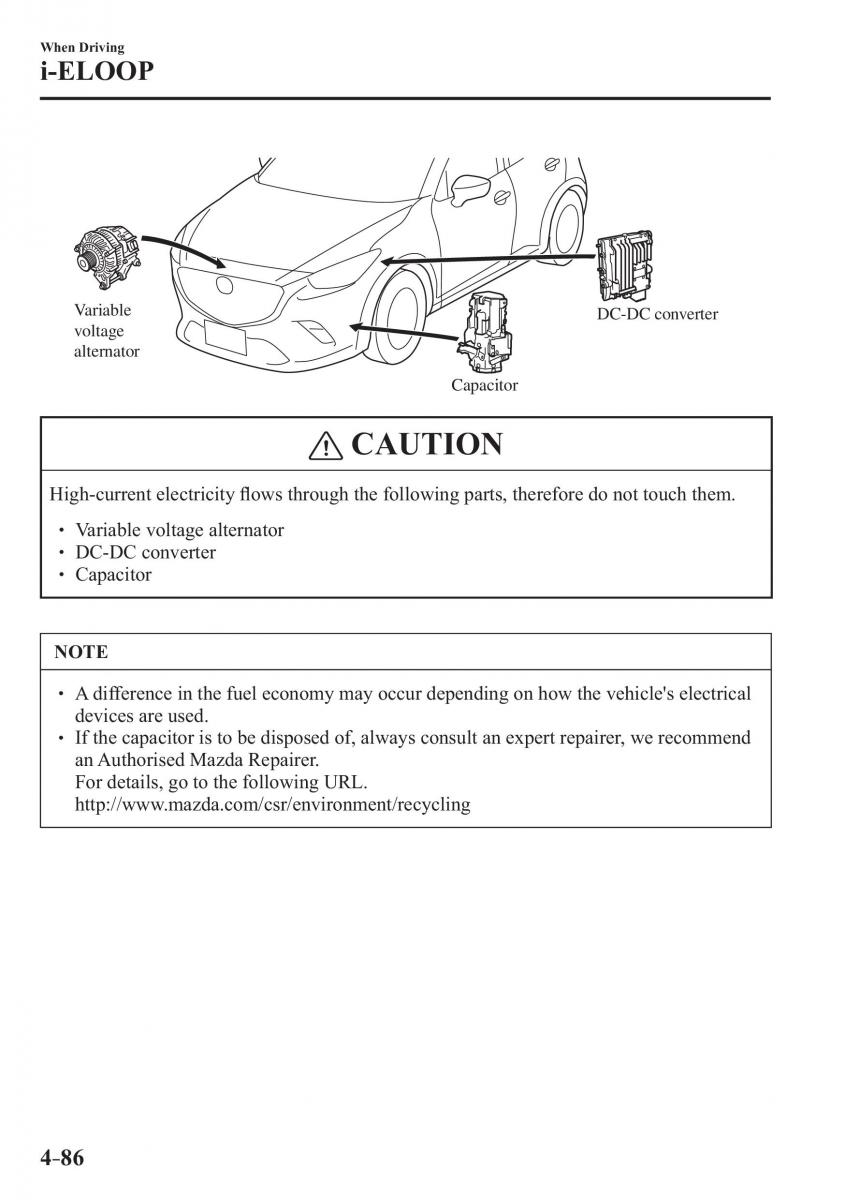 Mazda CX 3 owners manual / page 226