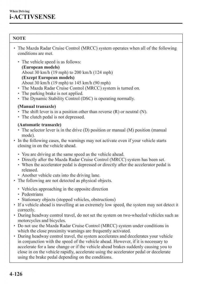 Mazda CX 3 owners manual / page 266