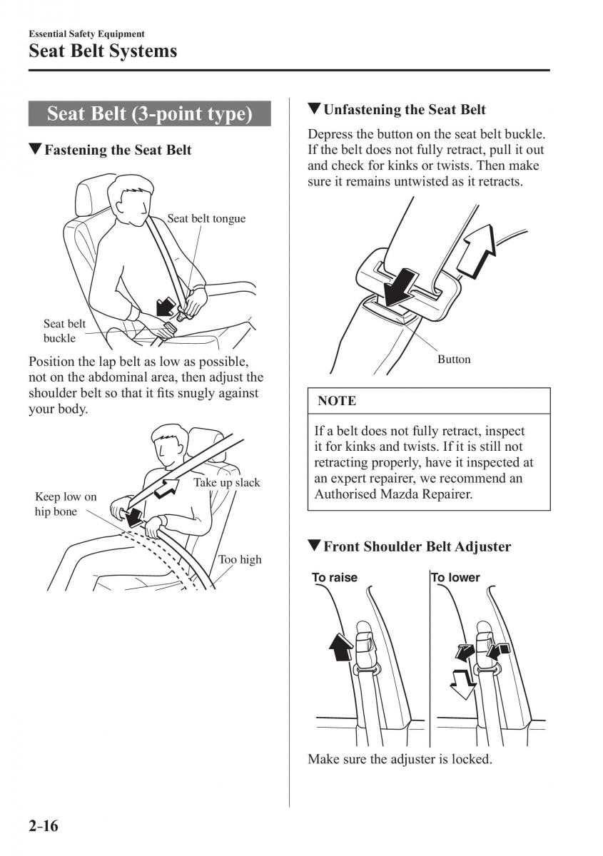 Mazda CX 3 owners manual / page 36