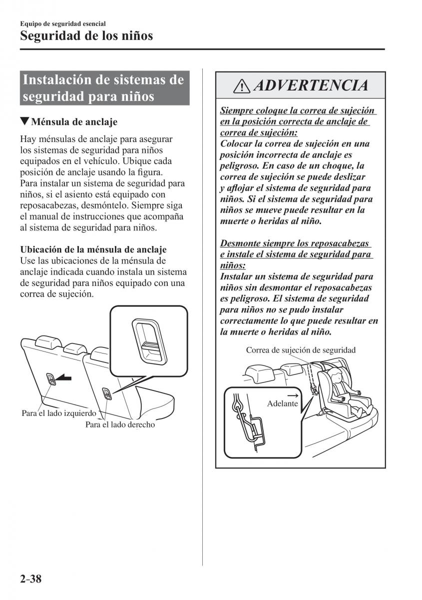 Mazda CX 3 manual del propietario / page 58