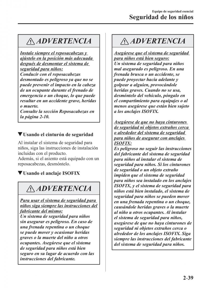 Mazda CX 3 manual del propietario / page 59