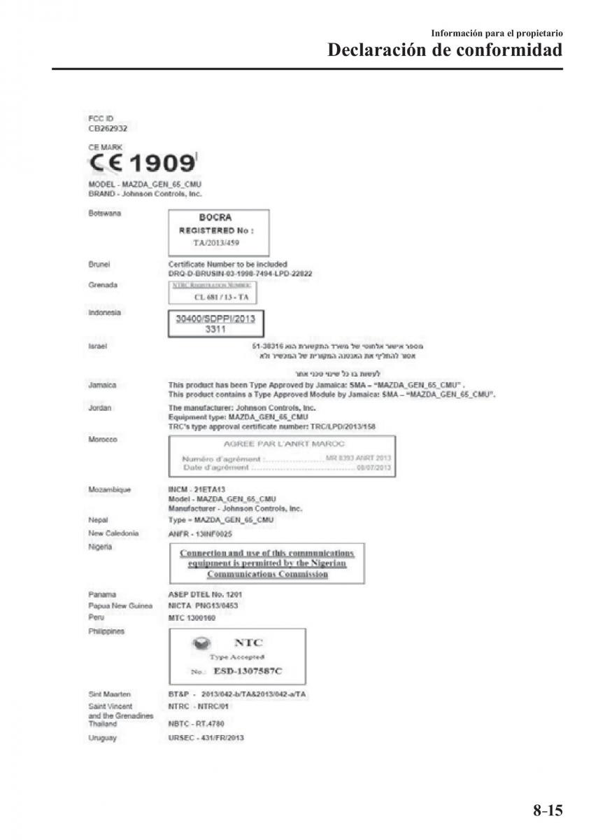 Mazda CX 3 manual del propietario / page 661