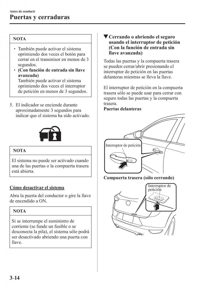 Mazda CX 3 manual del propietario / page 96