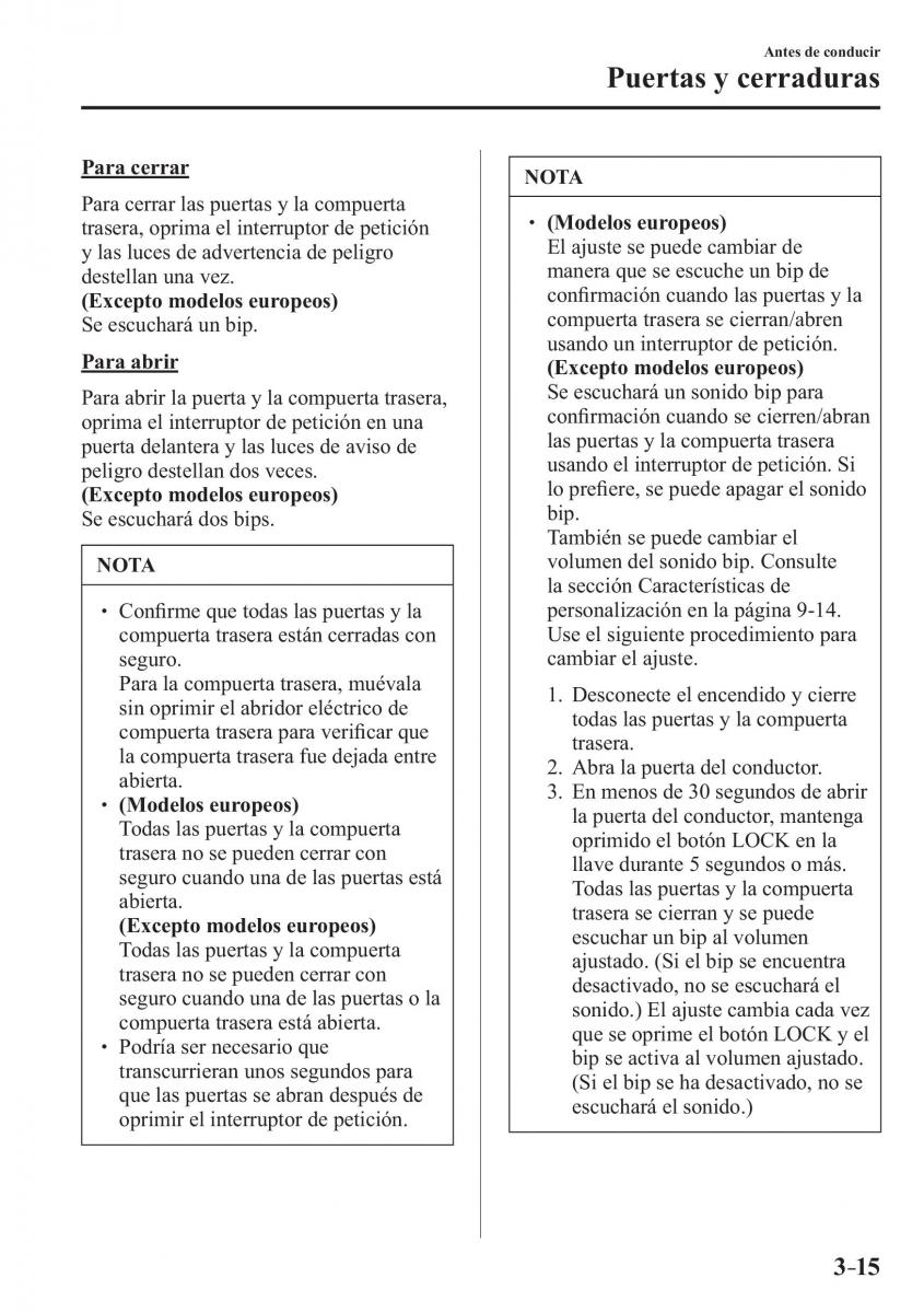 Mazda CX 3 manual del propietario / page 97