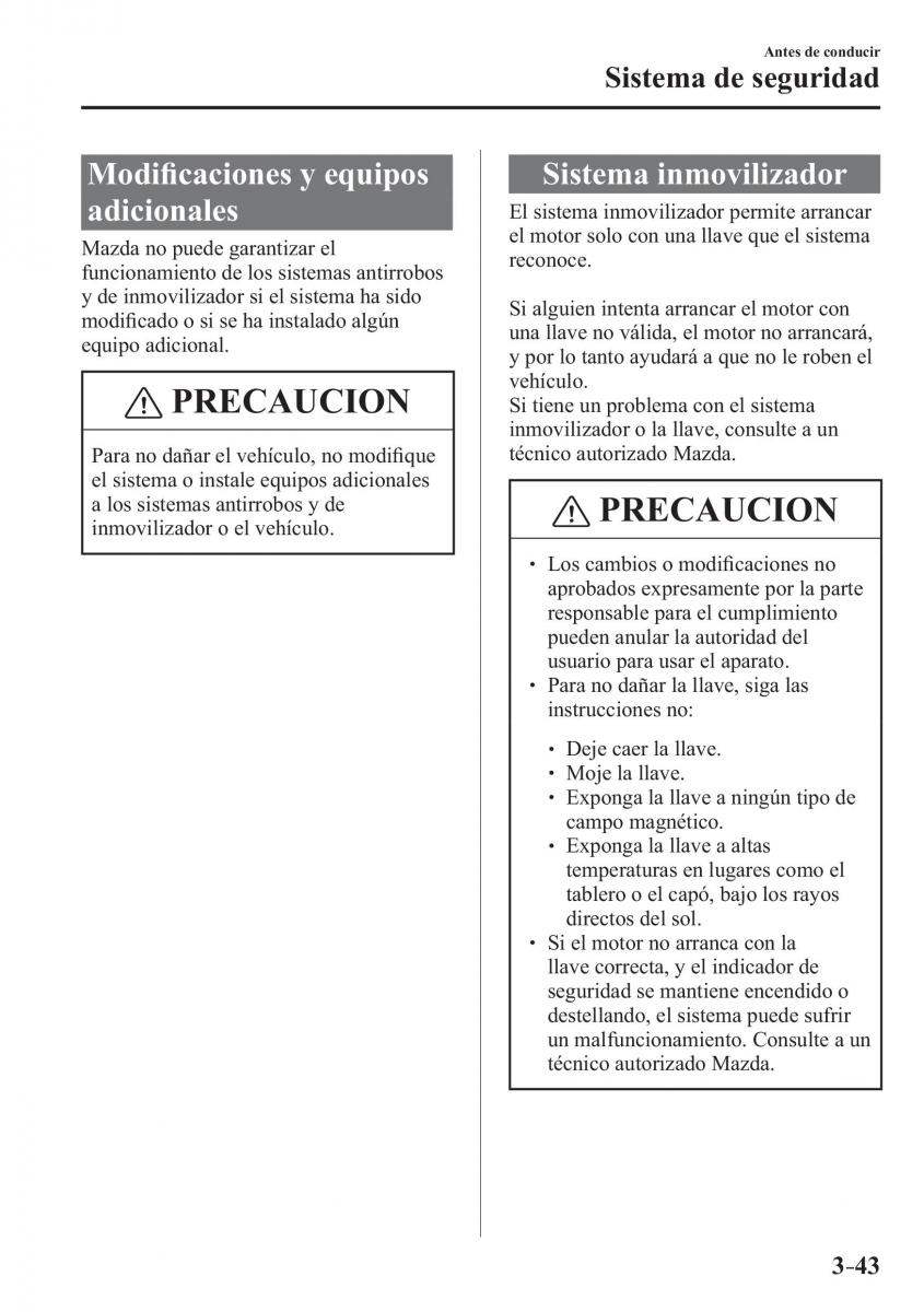 Mazda CX 3 manual del propietario / page 125