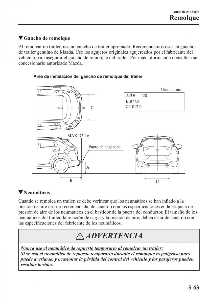 Mazda CX 3 manual del propietario / page 145