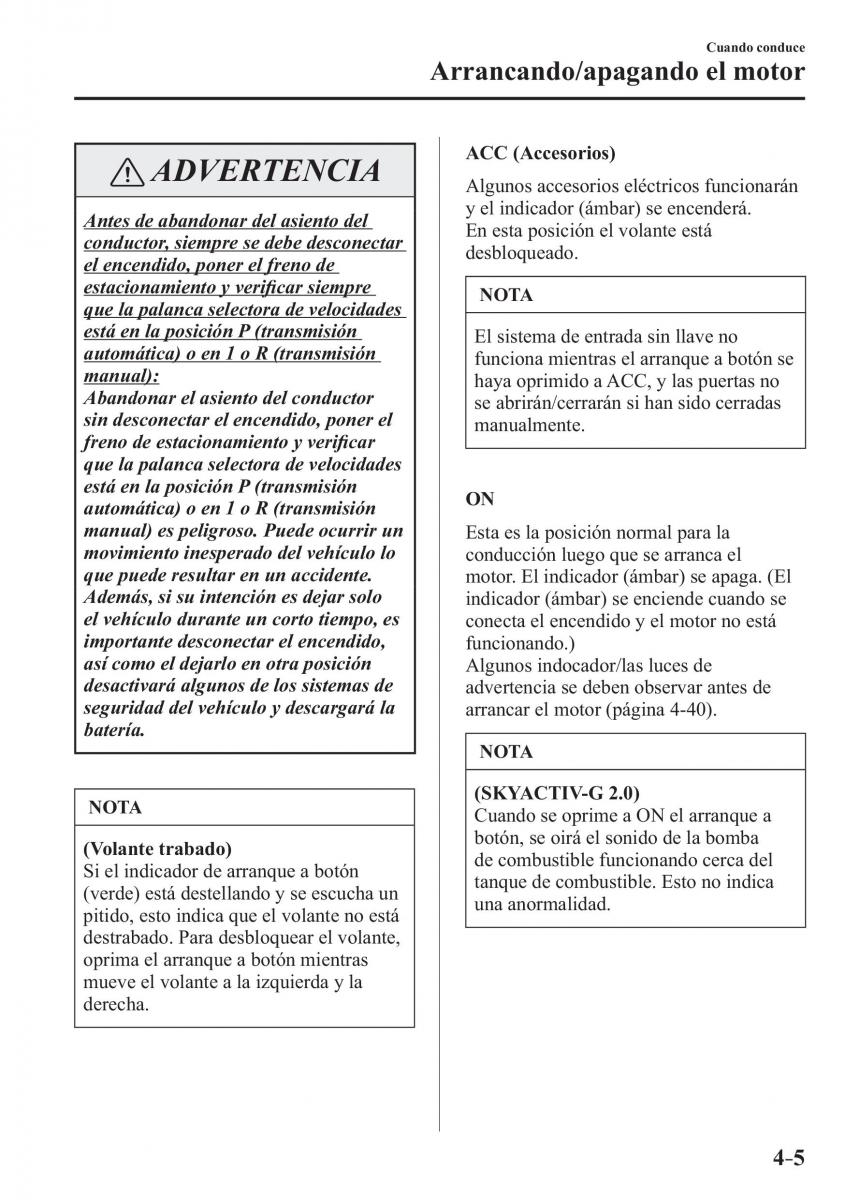 Mazda CX 3 manual del propietario / page 153