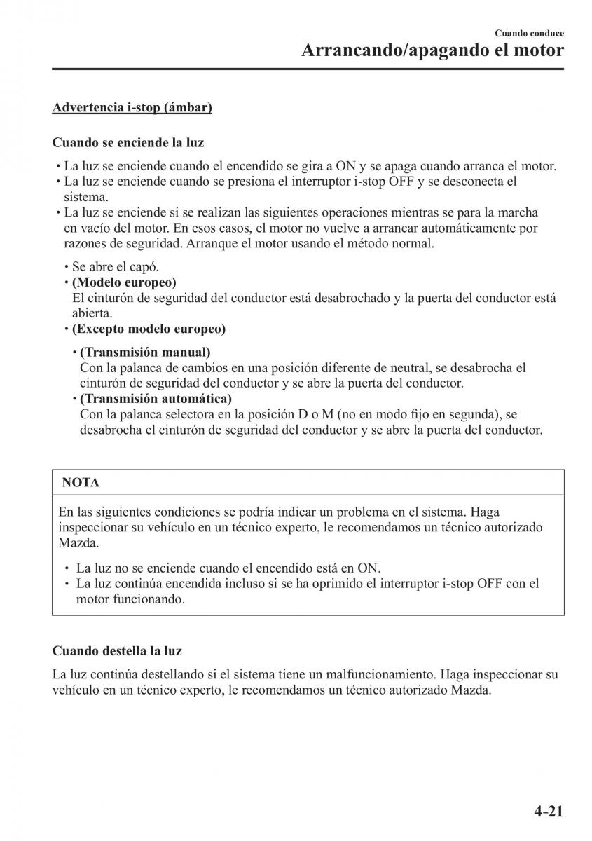 Mazda CX 3 manual del propietario / page 169