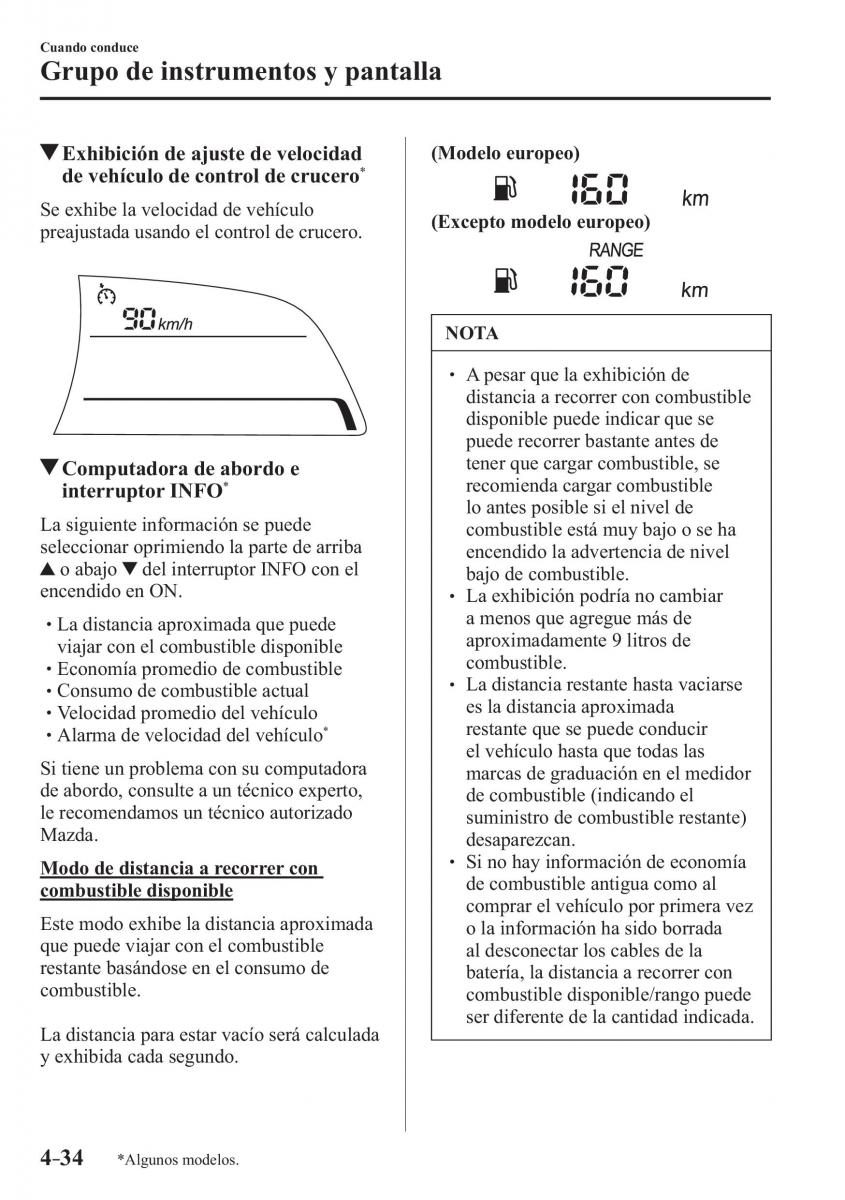 Mazda CX 3 manual del propietario / page 182