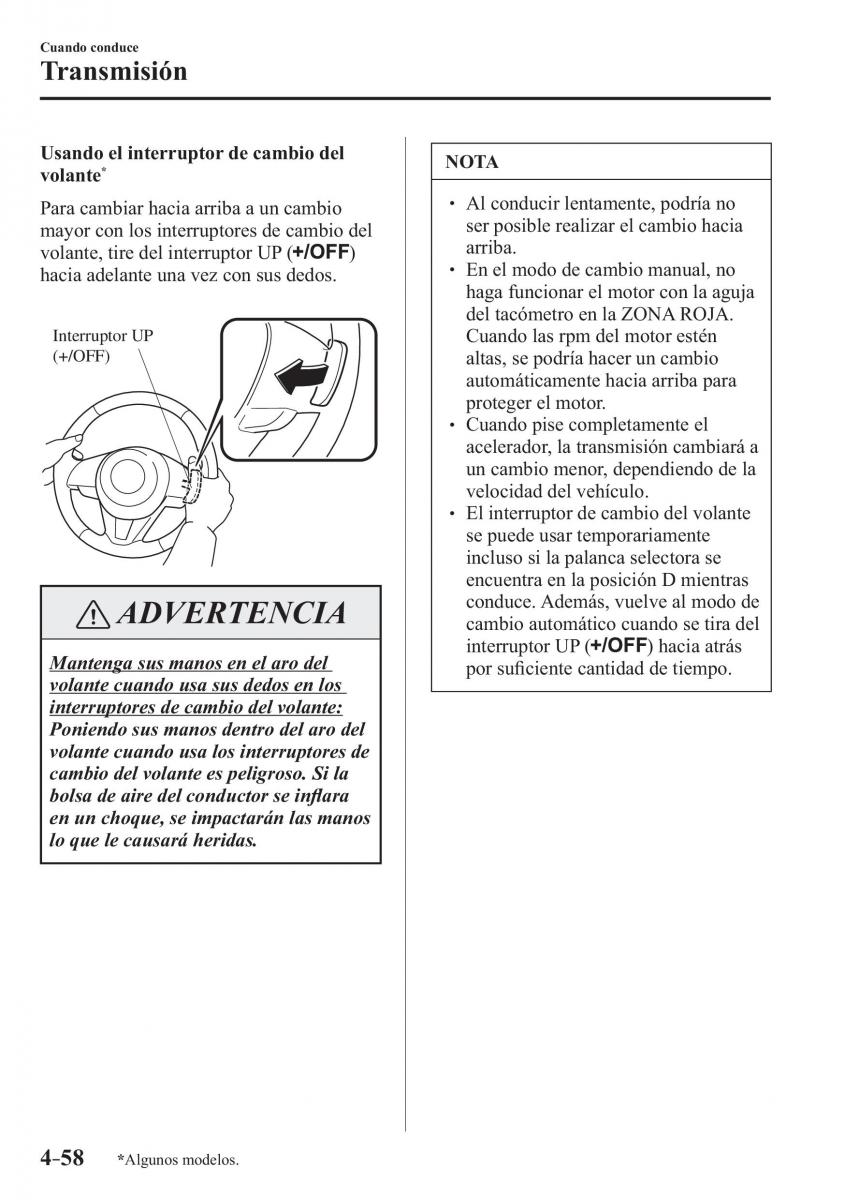 Mazda CX 3 manual del propietario / page 206