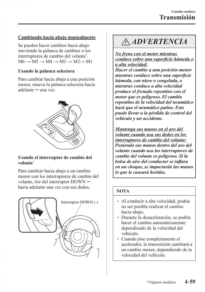 Mazda CX 3 manual del propietario / page 207