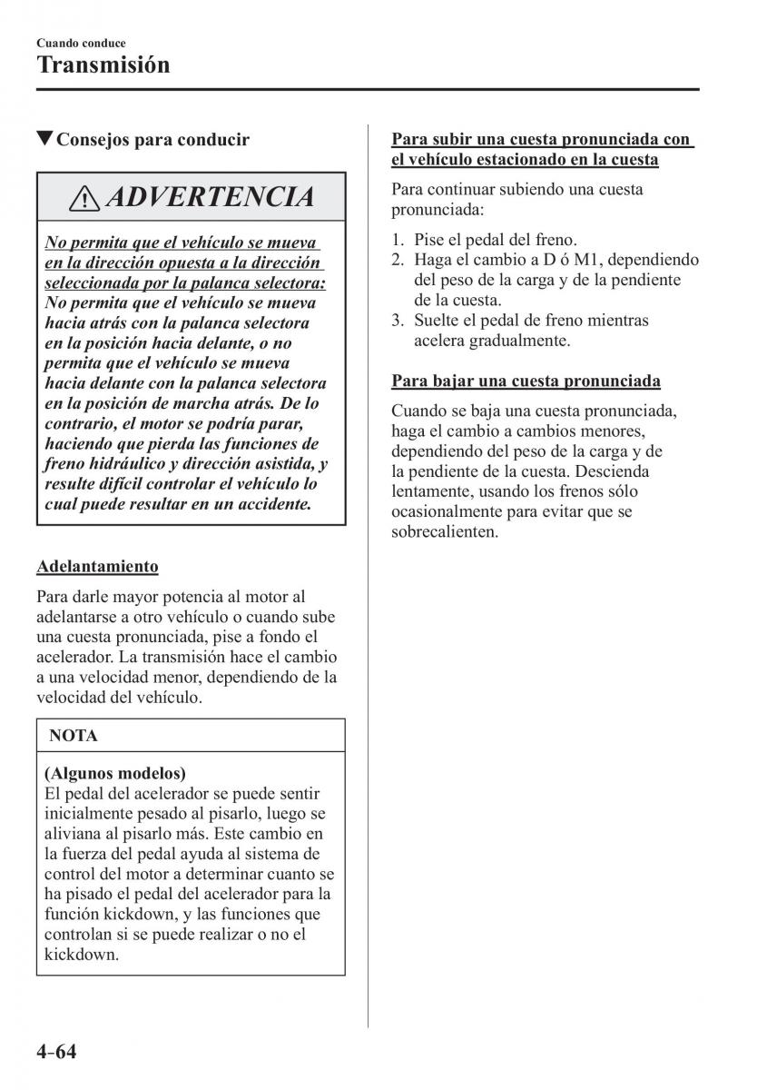 Mazda CX 3 manual del propietario / page 212