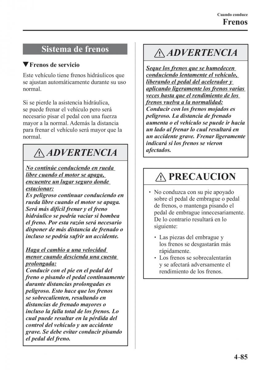 Mazda CX 3 manual del propietario / page 233