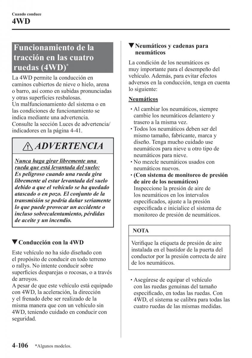 Mazda CX 3 manual del propietario / page 254