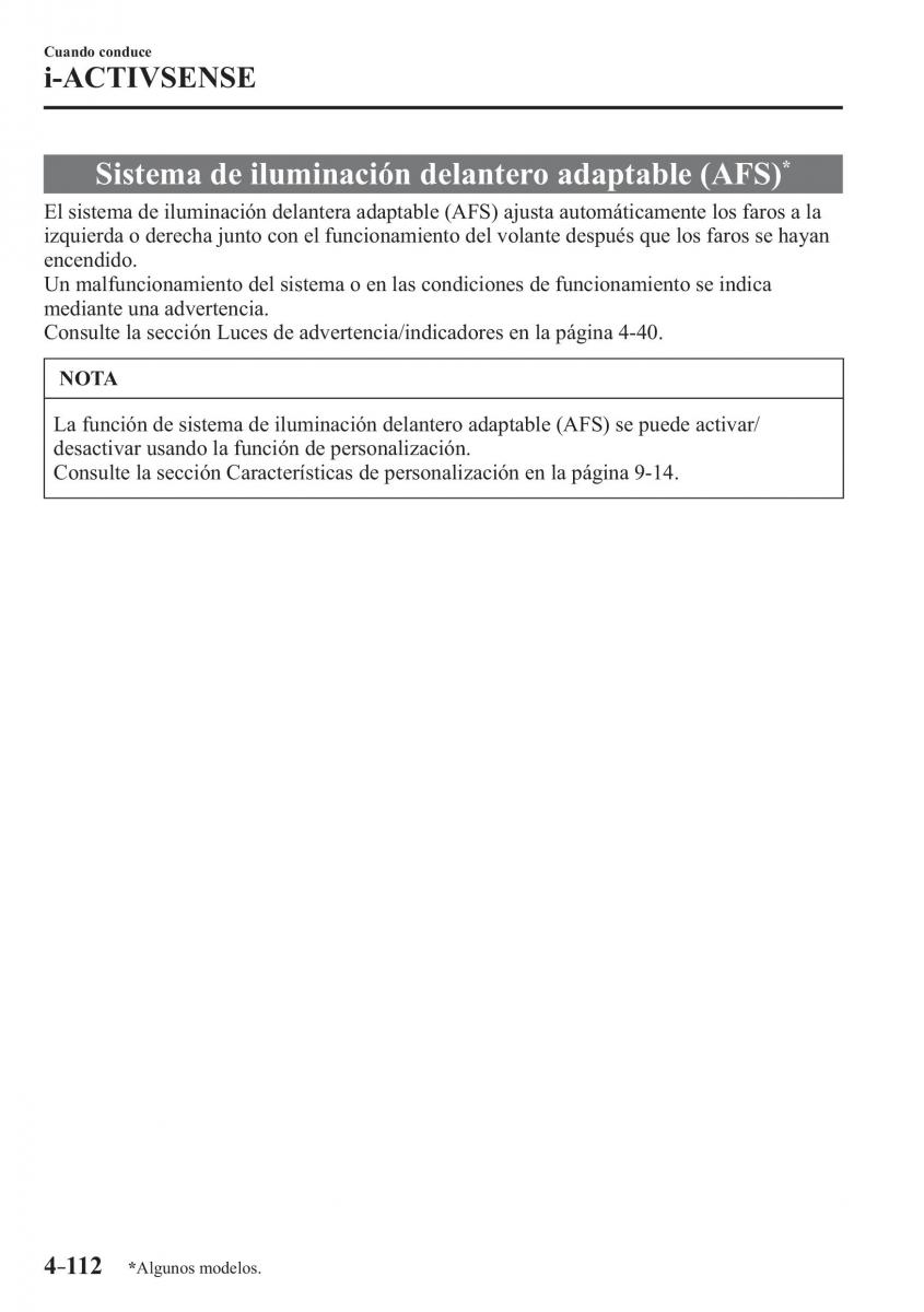 Mazda CX 3 manual del propietario / page 260