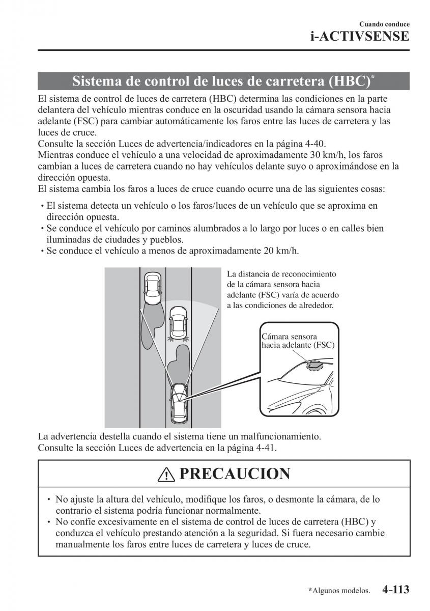 Mazda CX 3 manual del propietario / page 261