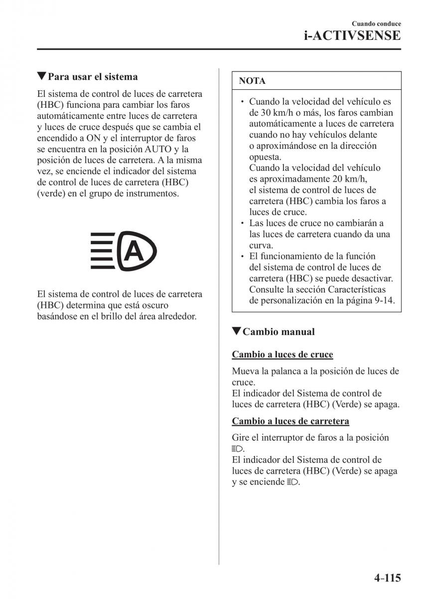 Mazda CX 3 manual del propietario / page 263