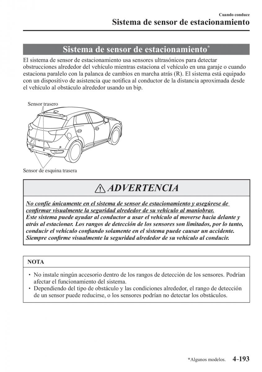 Mazda CX 3 manual del propietario / page 341