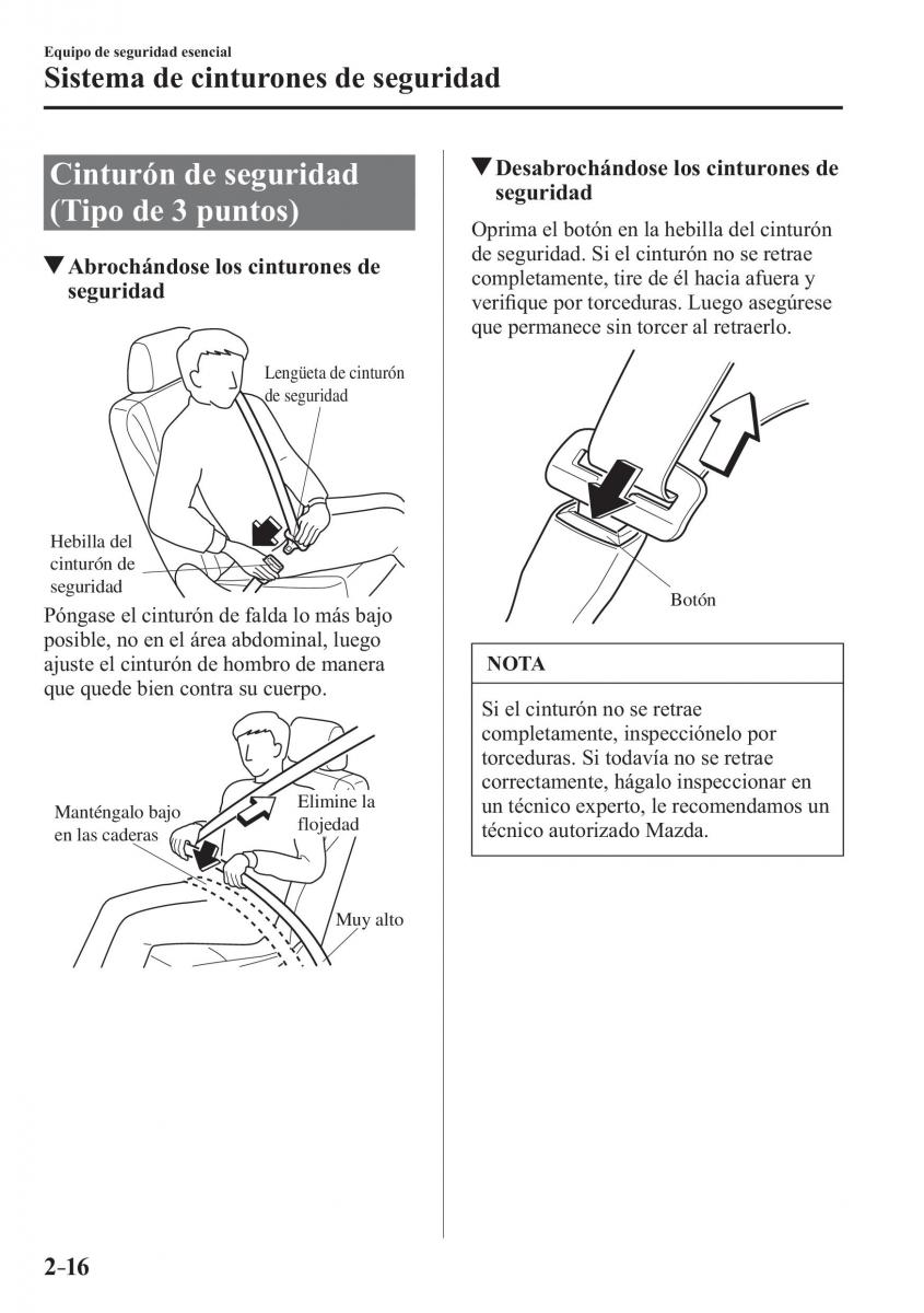 Mazda CX 3 manual del propietario / page 36