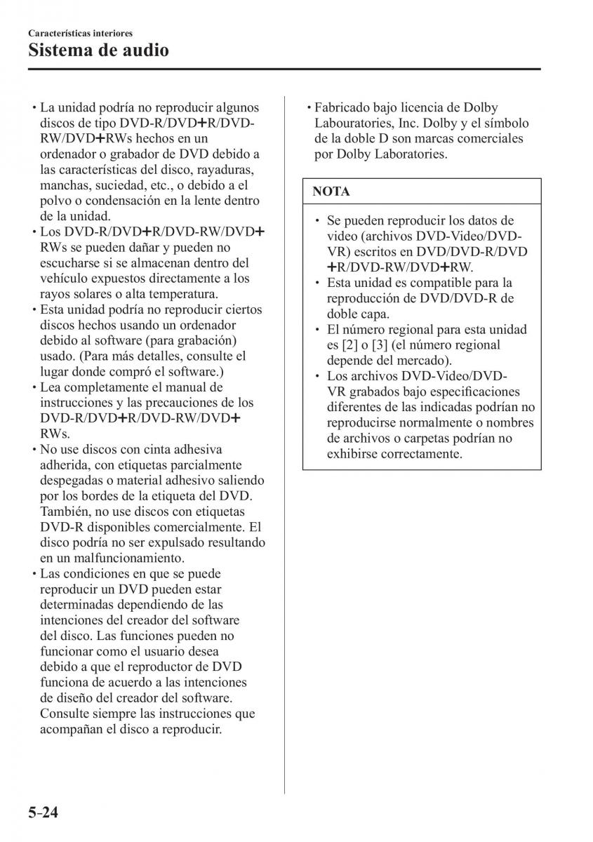 Mazda CX 3 manual del propietario / page 370