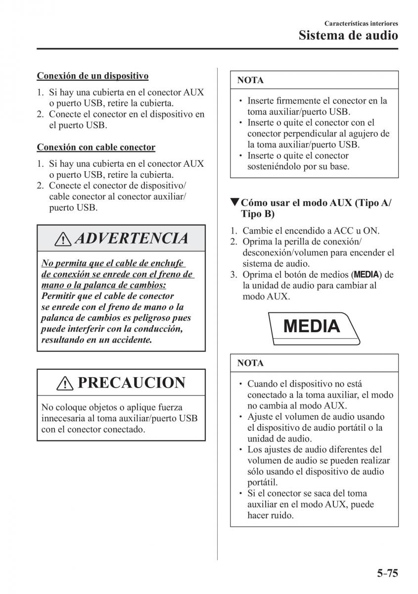 Mazda CX 3 manual del propietario / page 421