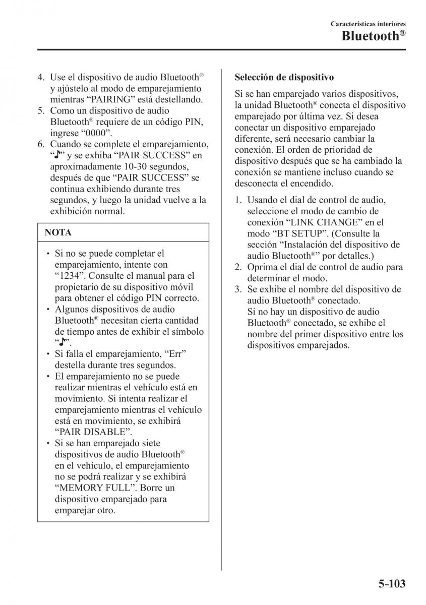 Mazda CX 3 manual del propietario / page 449