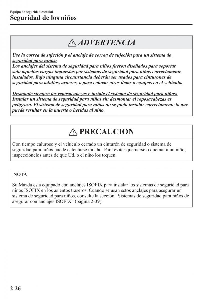 Mazda CX 3 manual del propietario / page 46