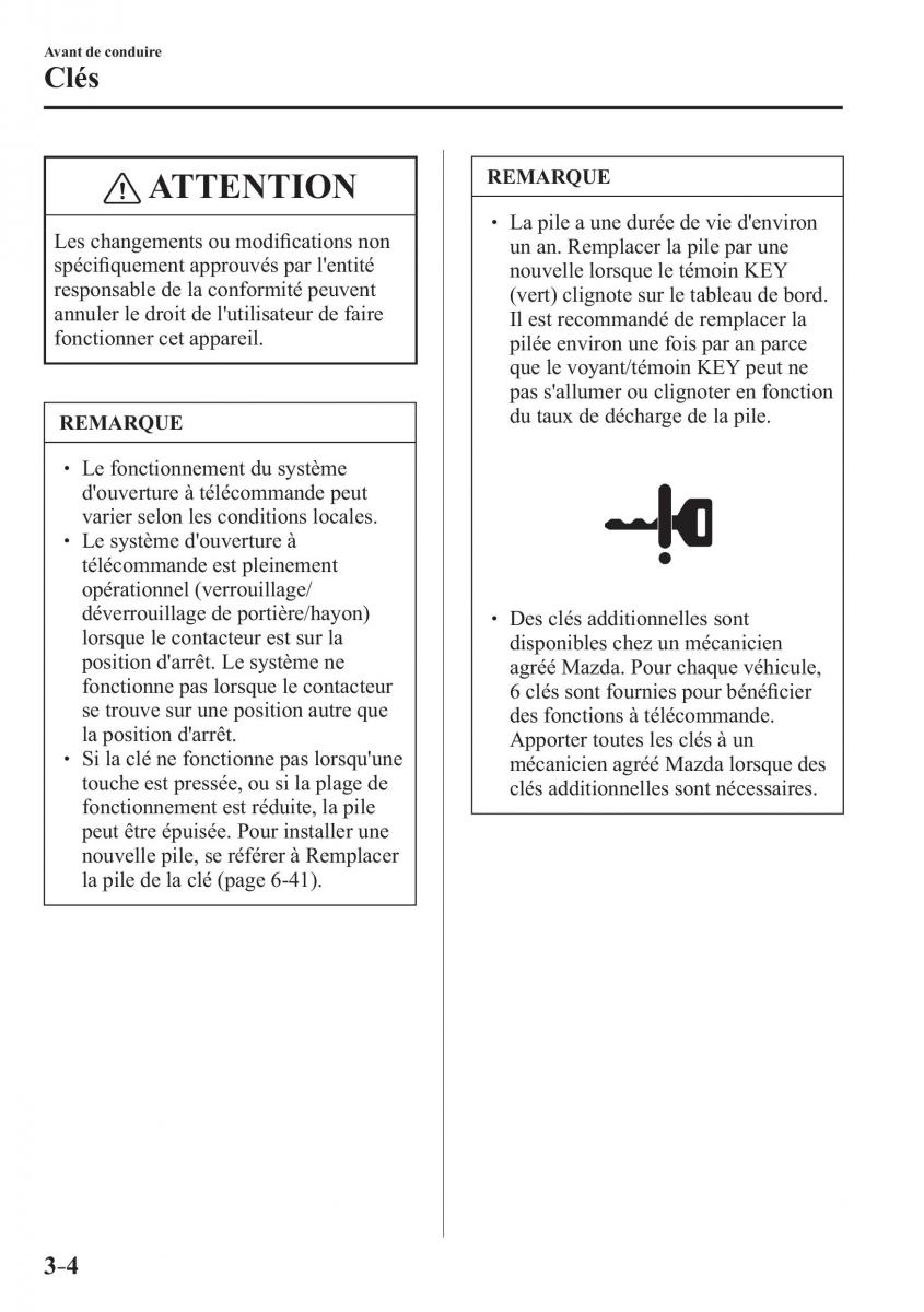 Mazda CX 3 manuel du proprietaire / page 86