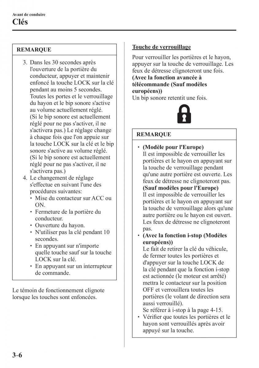 Mazda CX 3 manuel du proprietaire / page 88