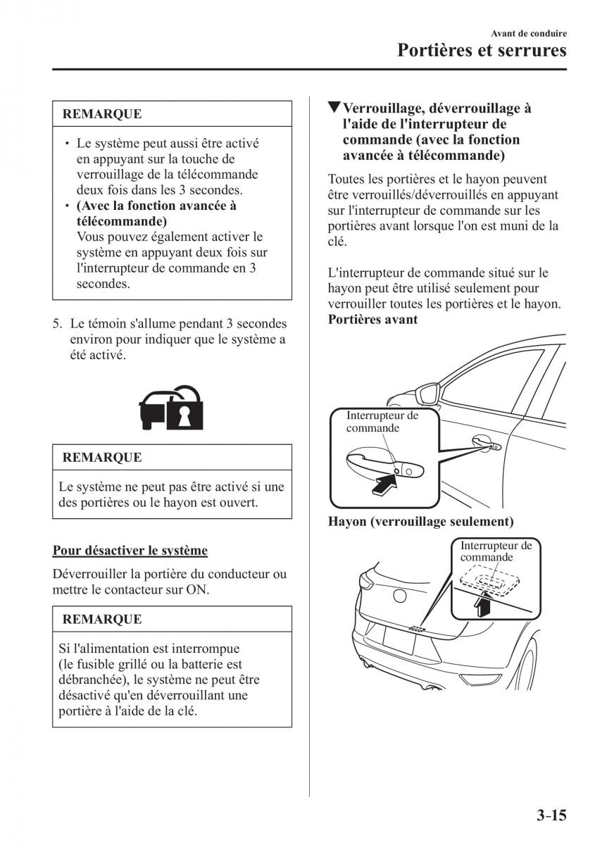 Mazda CX 3 manuel du proprietaire / page 97