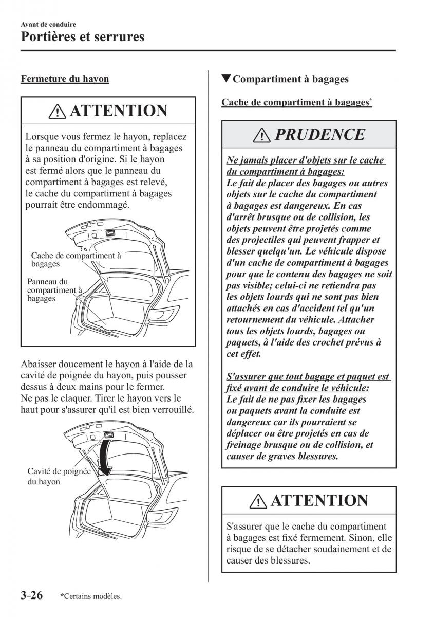 Mazda CX 3 manuel du proprietaire / page 108