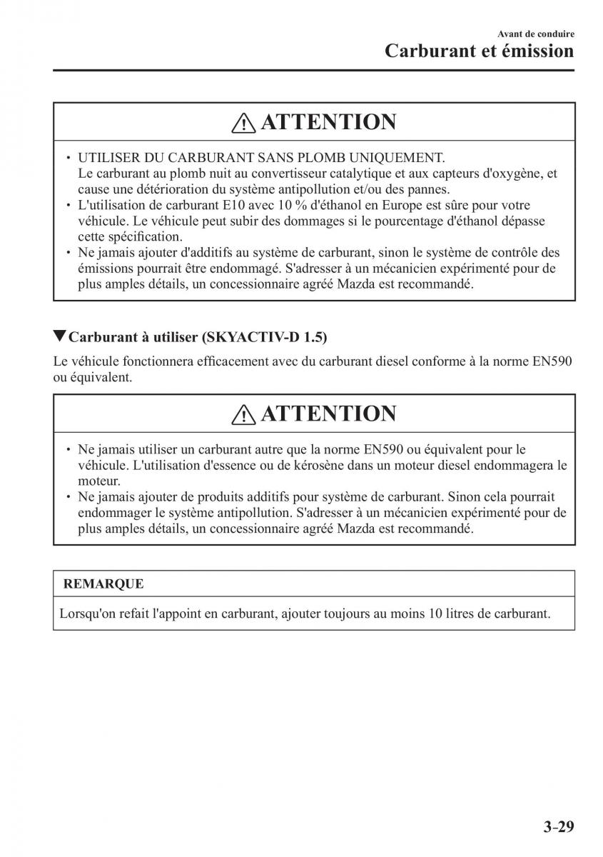 Mazda CX 3 manuel du proprietaire / page 111