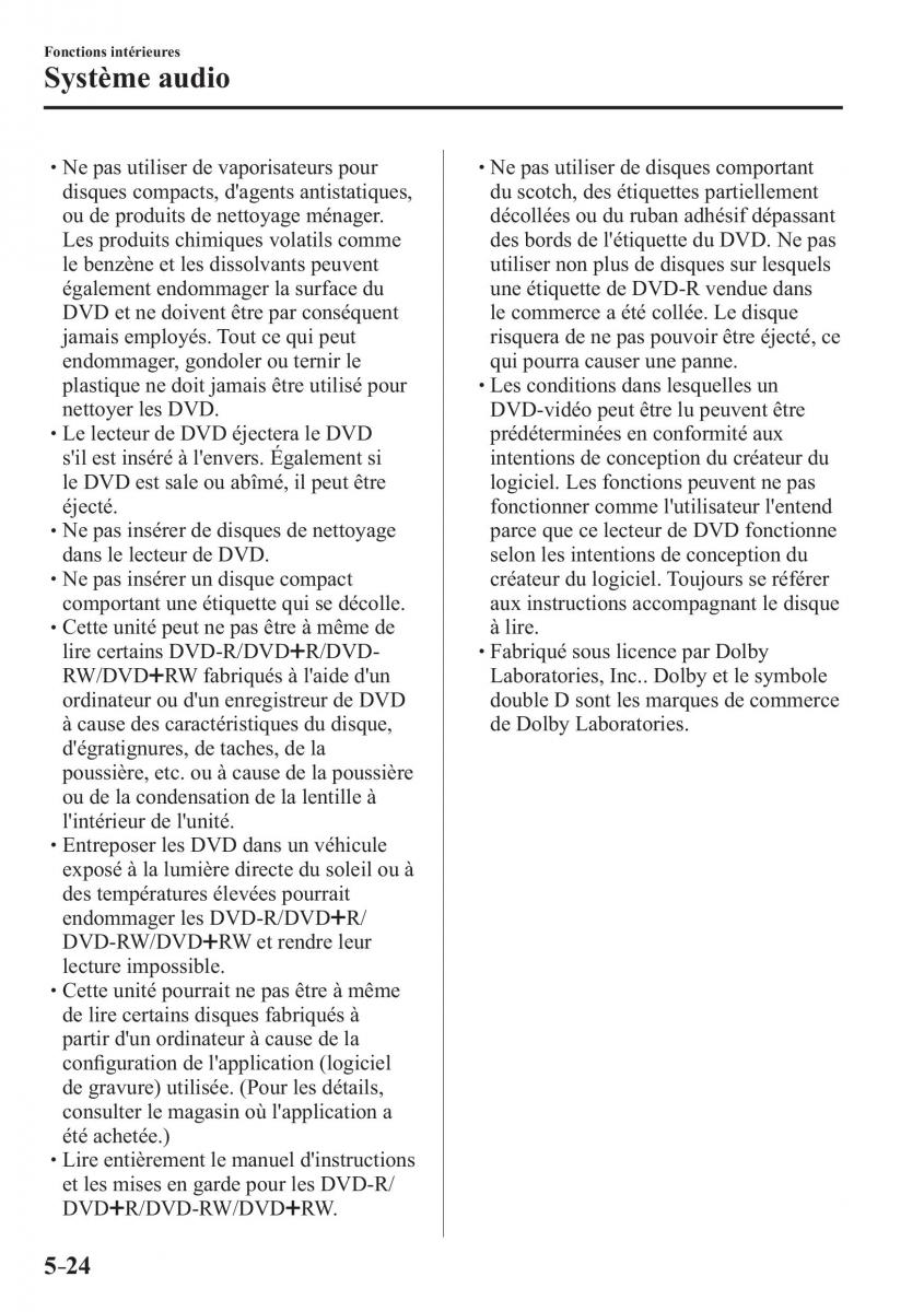 Mazda CX 3 manuel du proprietaire / page 378