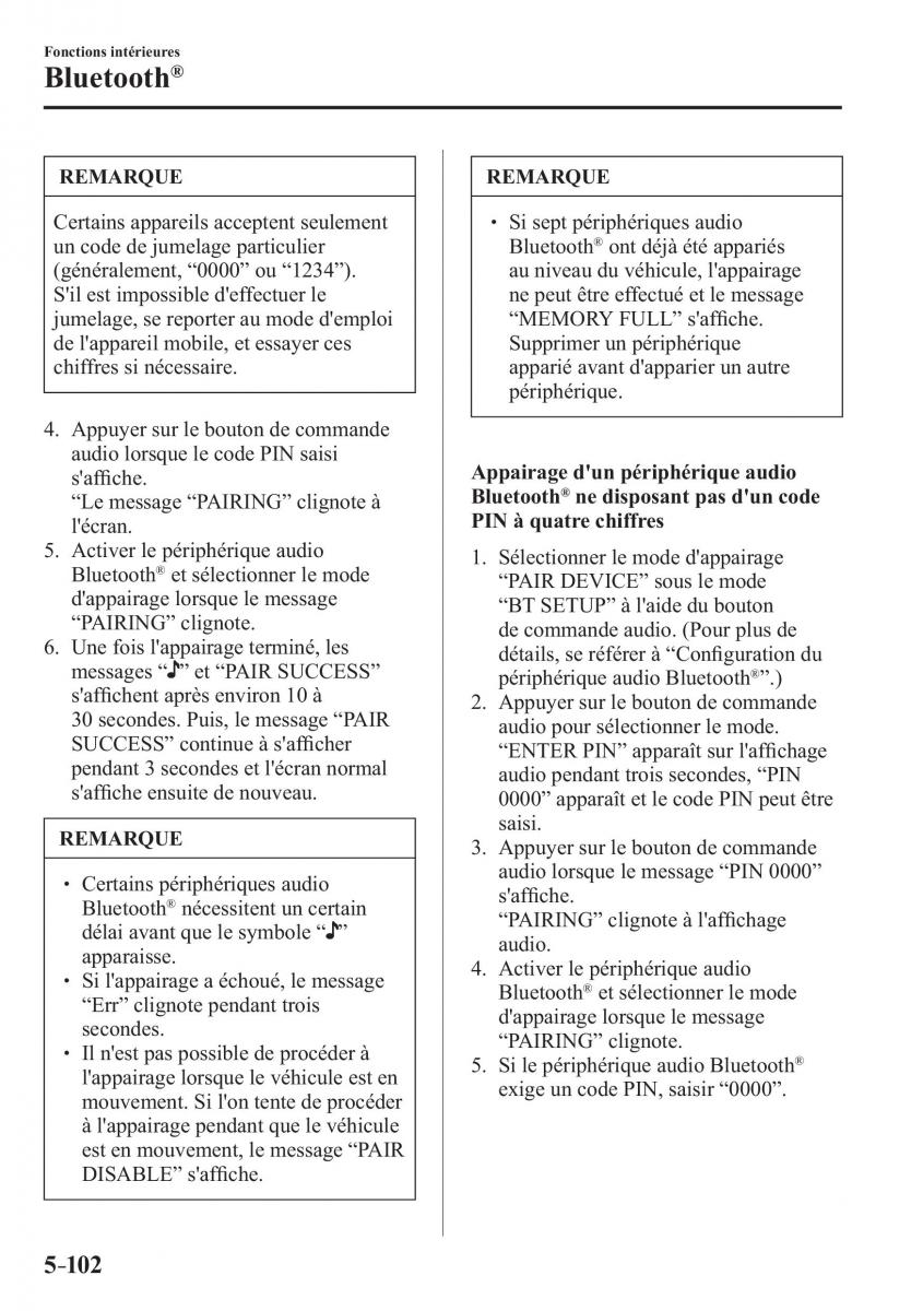 Mazda CX 3 manuel du proprietaire / page 456