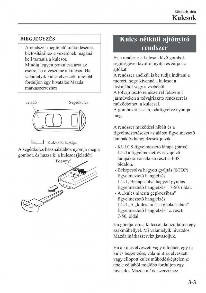 Mazda CX 3 Kezelesi utmutato / page 83