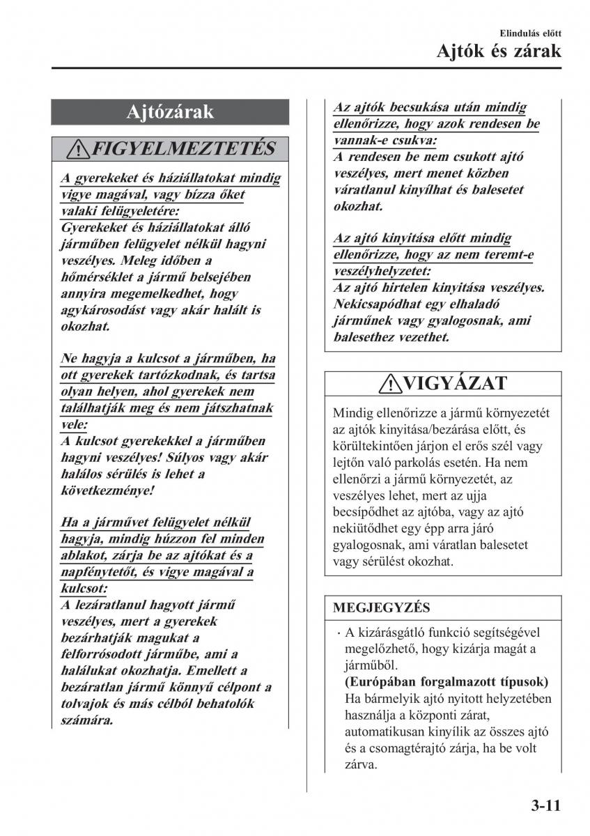 Mazda CX 3 Kezelesi utmutato / page 91