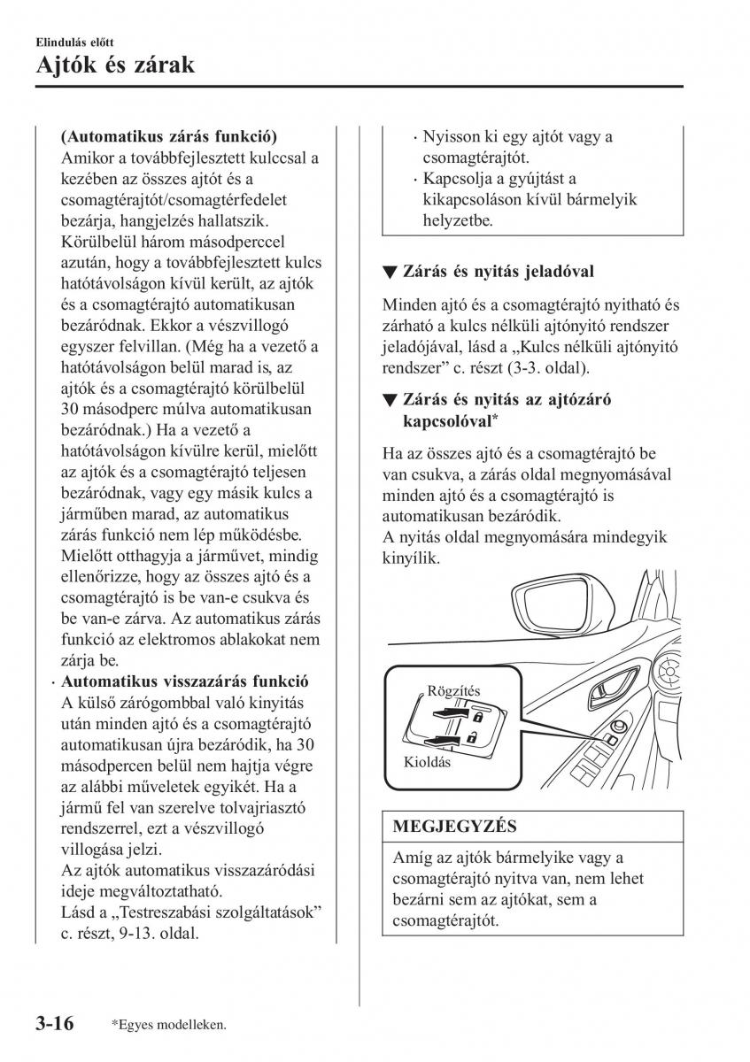 Mazda CX 3 Kezelesi utmutato / page 96